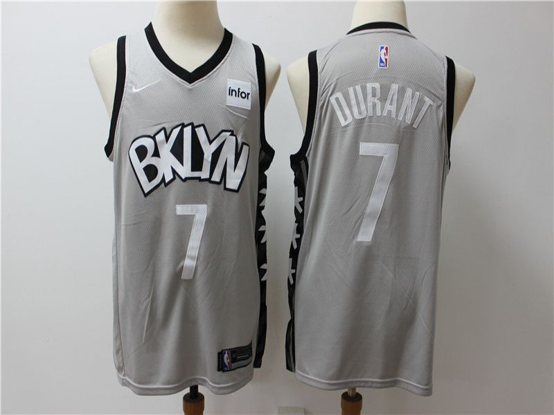 Men Brooklyn Nets #7 Durant Grey City Edition Game Nike NBA Jerseys->brooklyn nets->NBA Jersey